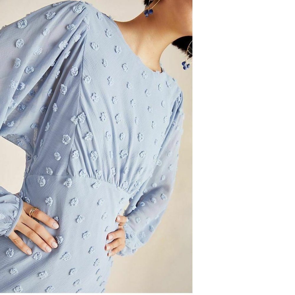 new Anthropologie Michaela Textured Midi dress - Picture 3 of 7